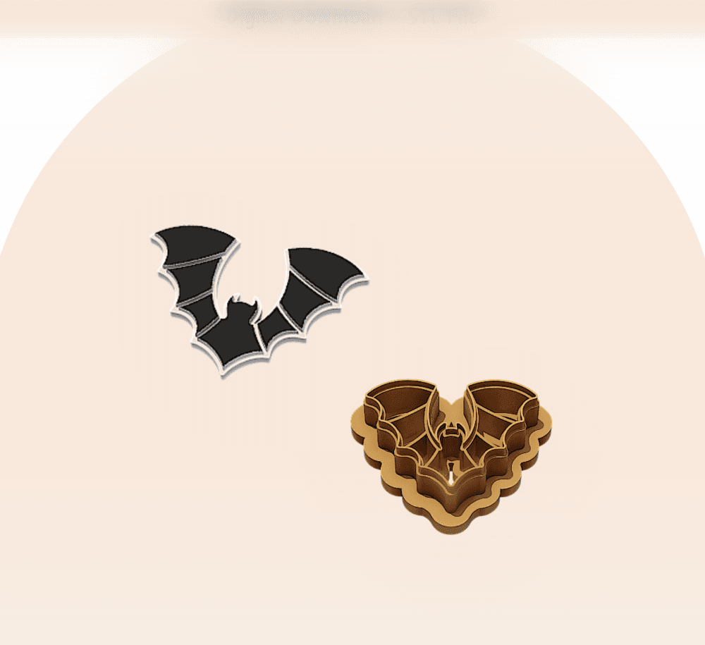 Halloween Bat Clay Cutter for Polymer Clay | Digital STL File | Clay Tools | 5 Sizes 3d model