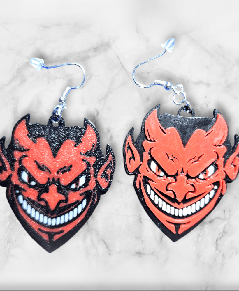 Halloween Devil Man Earrings 3d model