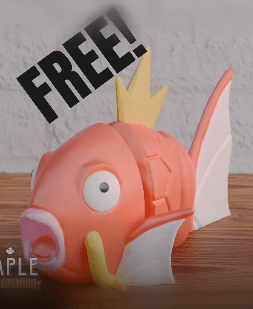 Articulating Magikarp - Support Free - Pokemon 3d model