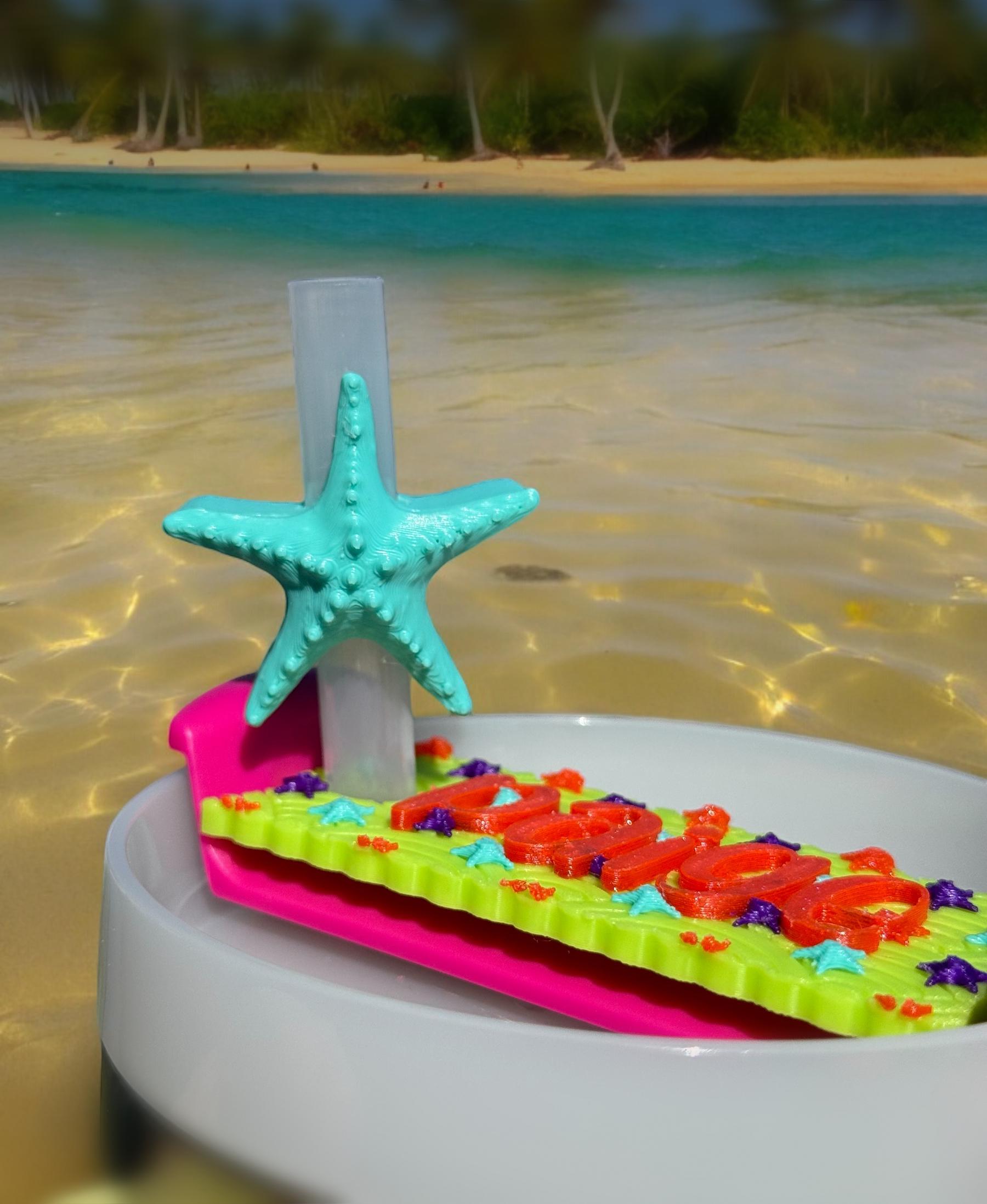 Starfish Straw Topper.stl 3d model