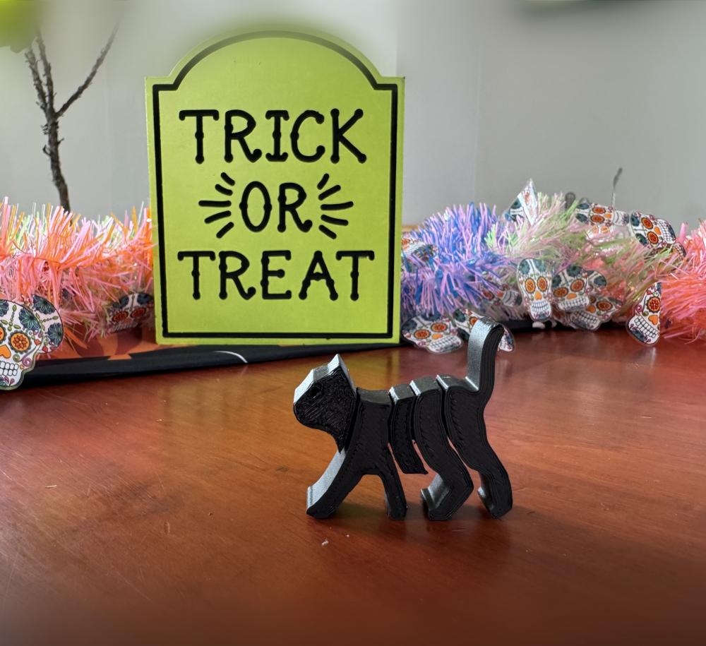 Flexi Articulated Halloween Cat - Halloween Decoration 3d model