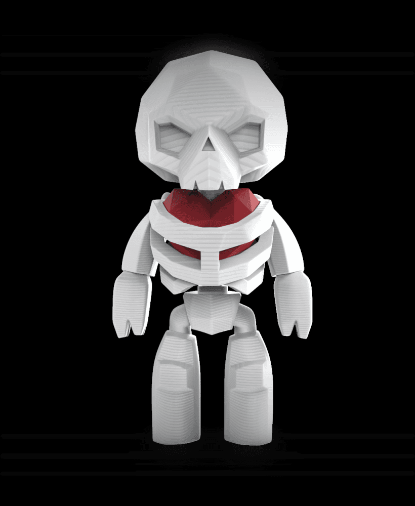 Cute Flexi Skelly 3d model