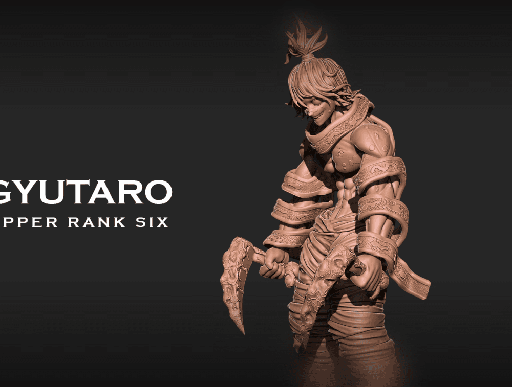 Demon slayer - Gyutaro rank 6 anime 3D print model 3d model