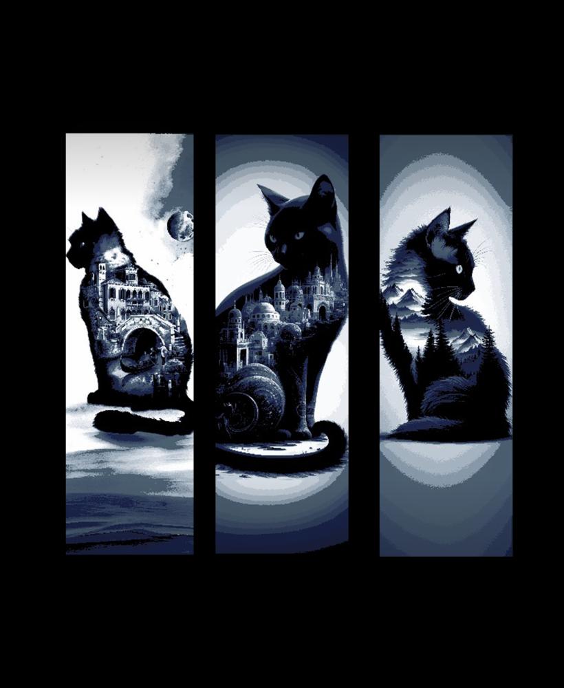 Artwork of the Cat and the world he runs in - Set of 3 Bookmarks 3d model