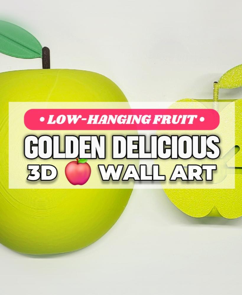 Jumbo Golden Delicious Apple Decorative Pop-Out 3D Wall Art :: The 'Low-Hanging Fruit' Collection 3d model