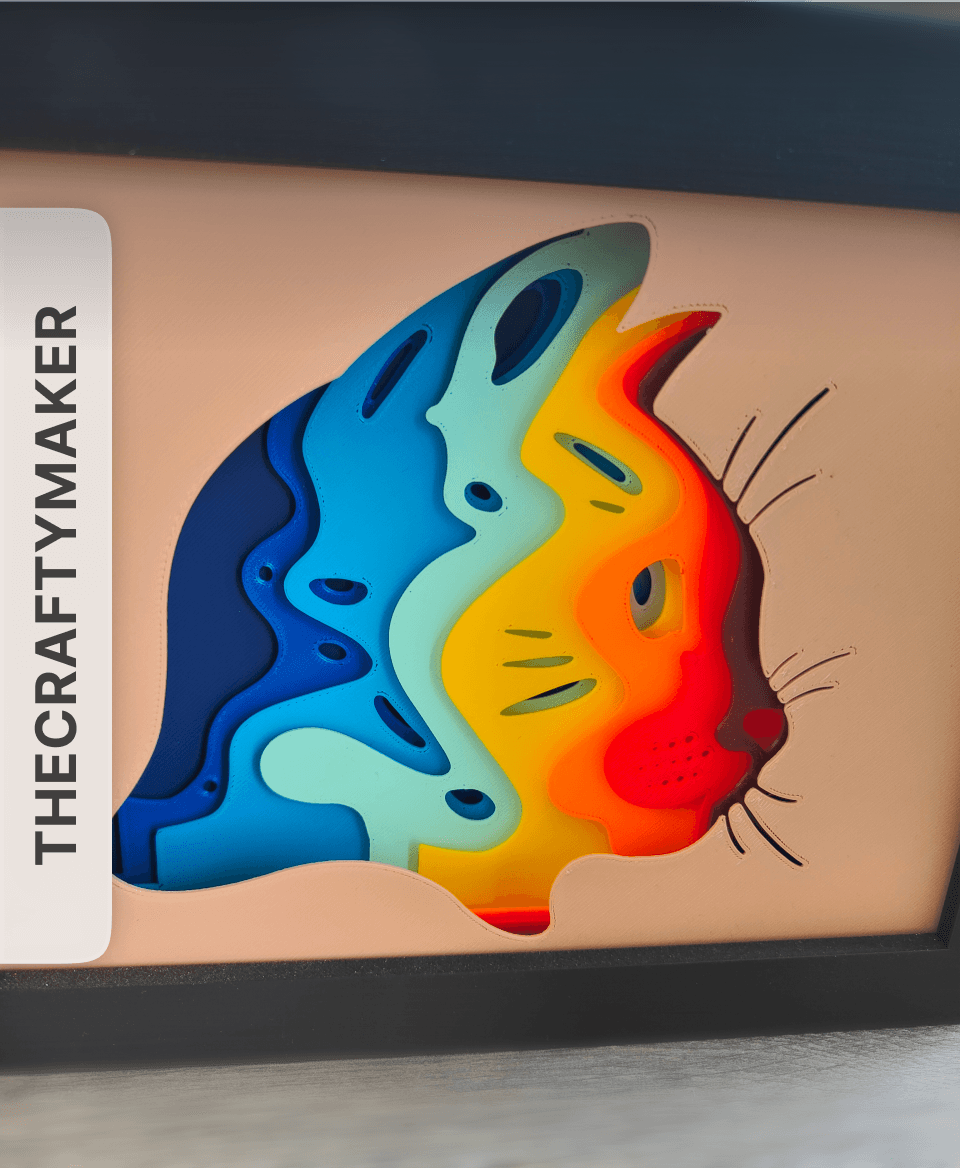 Cat Shadow Box by TheCraftyMaker 3d model