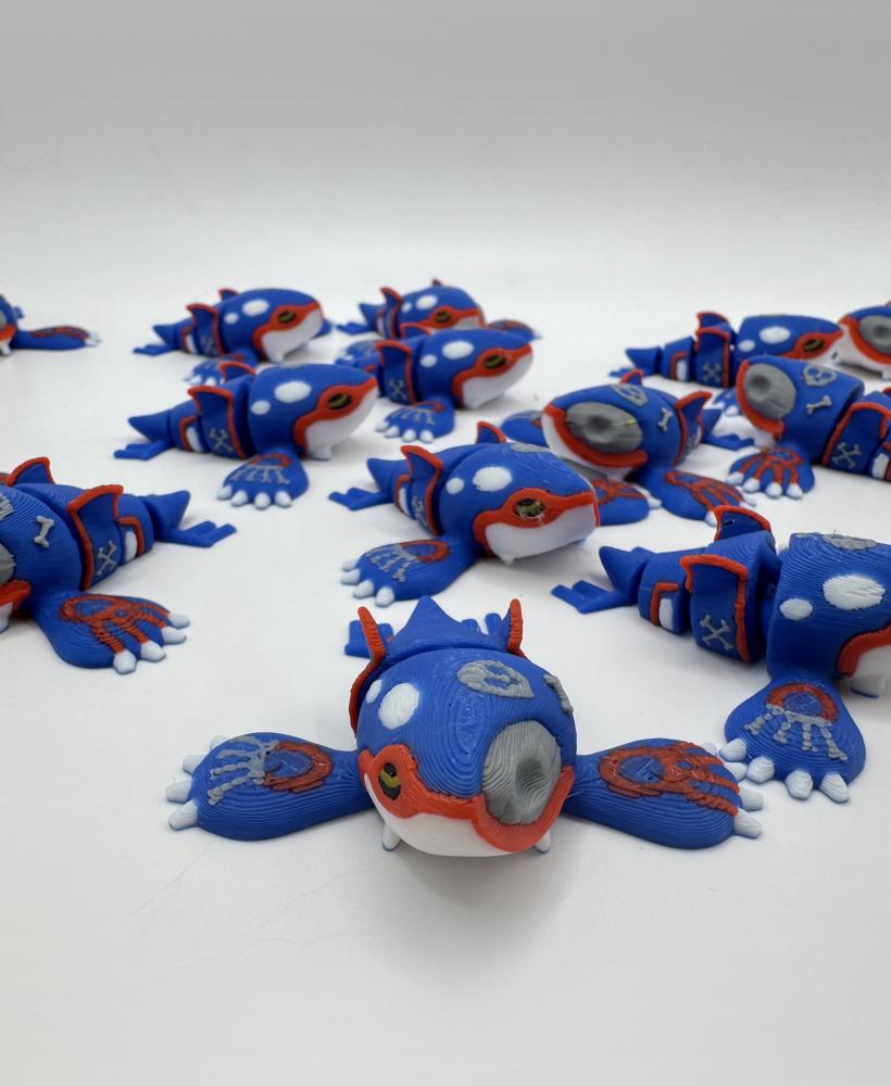 Halloween Articulated Kyogre Pokemon (No support - 3MF included) 3d model