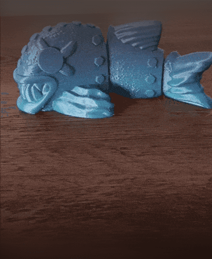 Bio Mechanical Piranha - flexi fidget monster - print in place 3d model