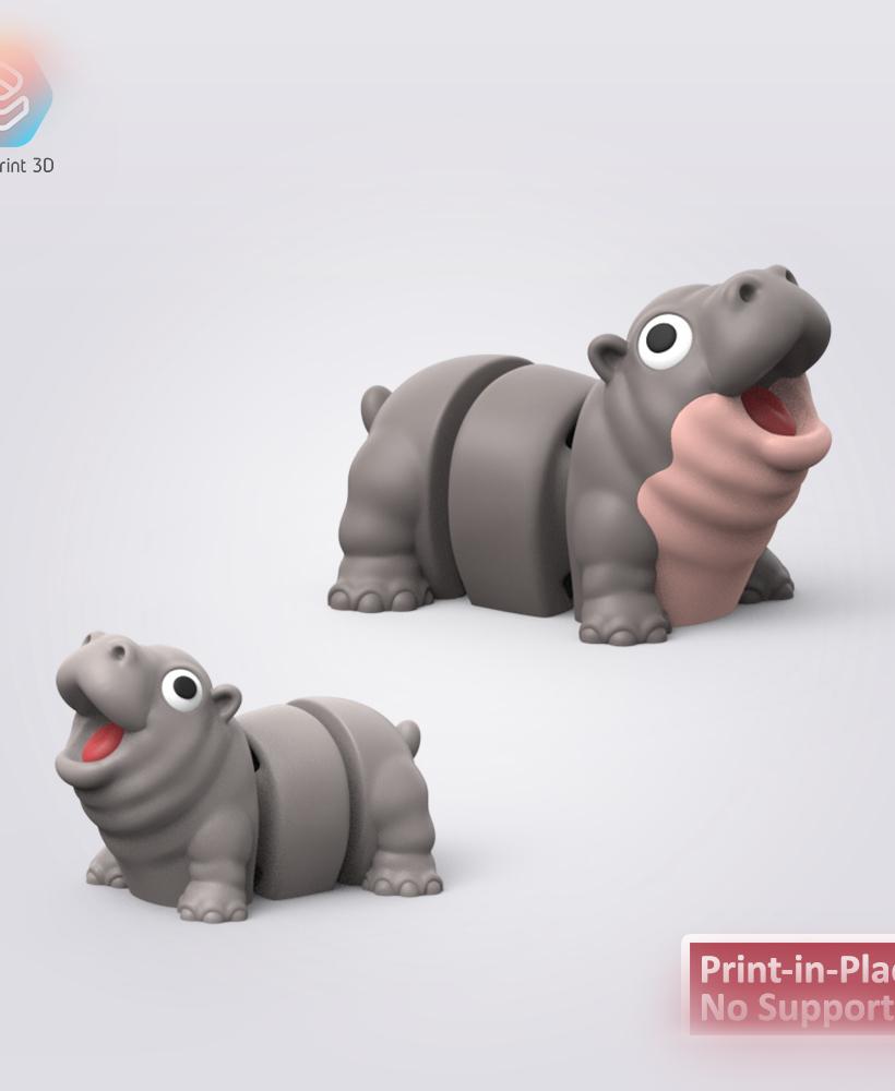 Flexi Baby Hippo Moo Deng 3d model