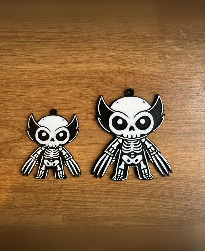 skeleton wolverine keychain 3d model