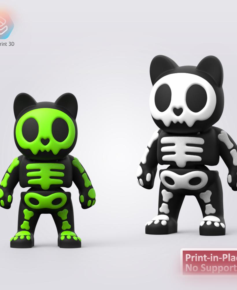 Halloween Skeleton Cat 3d model