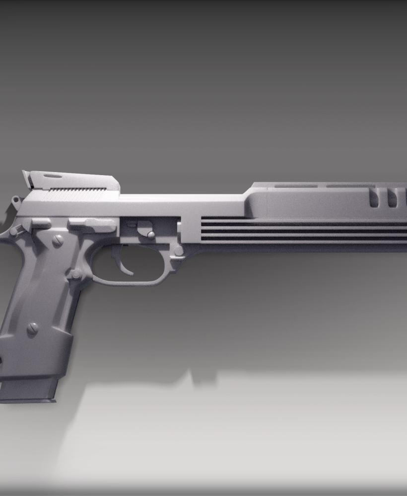 Beretta 93R Robocop Gun - Cosplay Prop 3d model