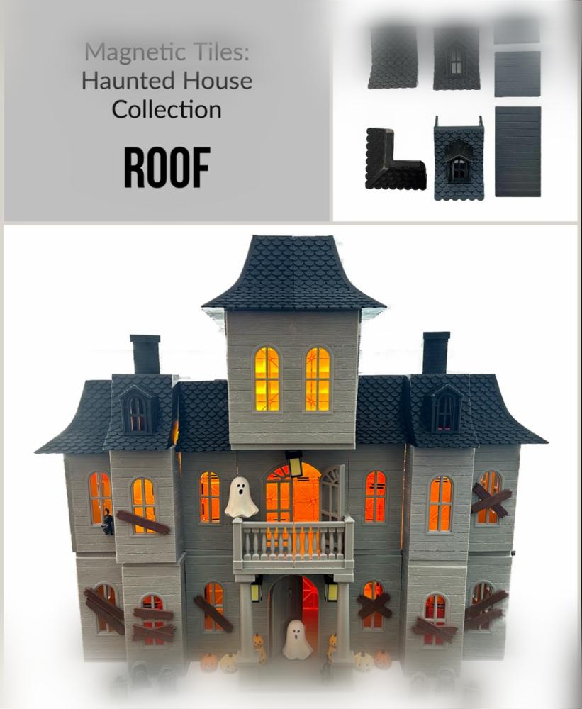 Magnetic Tile Haunted House: ROOF 3d model