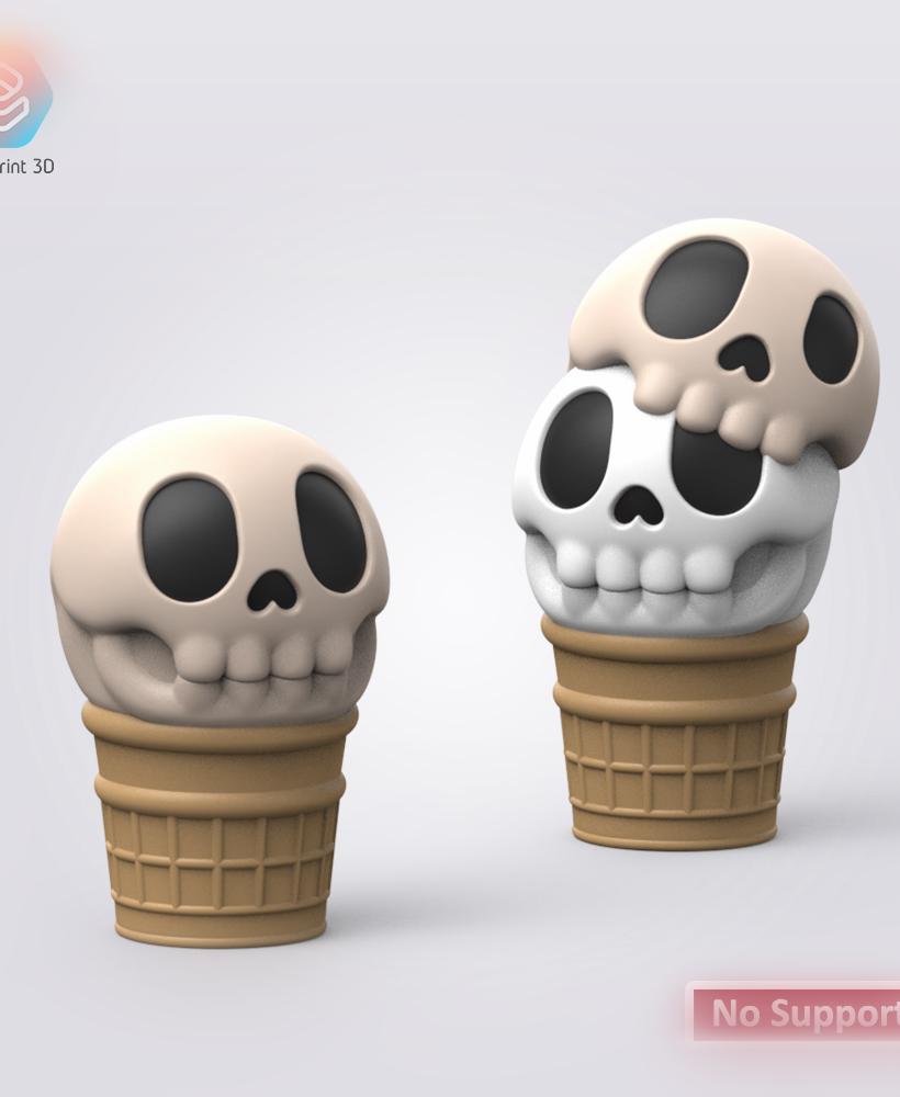 Halloween Skull Ice Cream 3d model