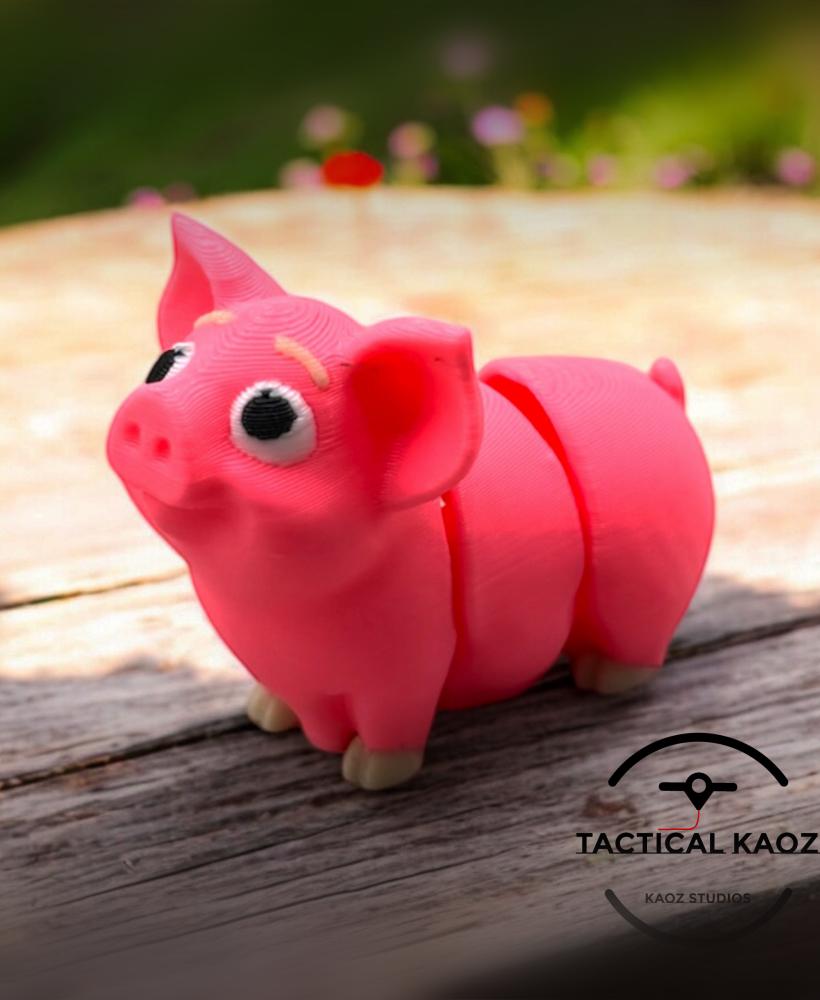 Wiggly Pig - Flexy Piggy Articulating - Print in Place  3d model