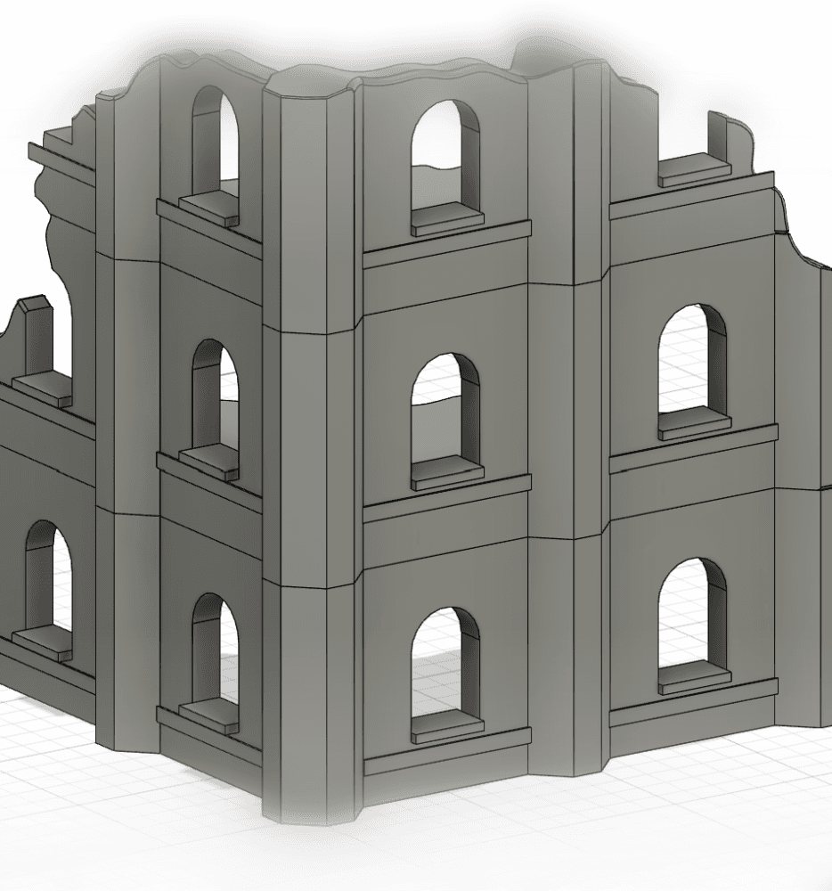 Two Story ruined building  3d model