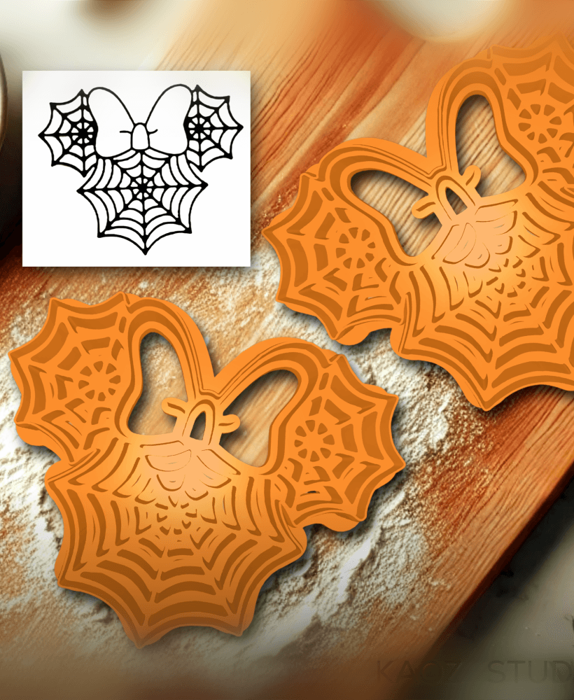 minnie mouse cookie cutter disney biscuit cutters halloween spider webs 3d model