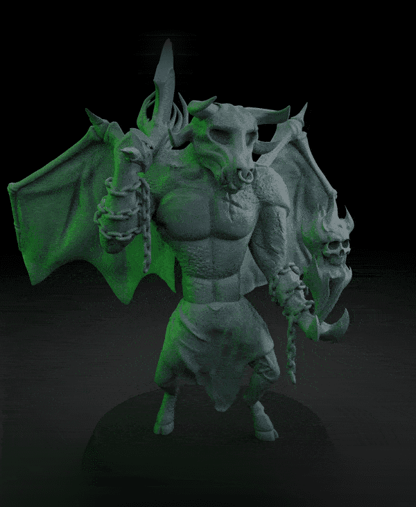 The butcher - Spooky dark gothic gargoyle for DND and tabletop wargames 3d model