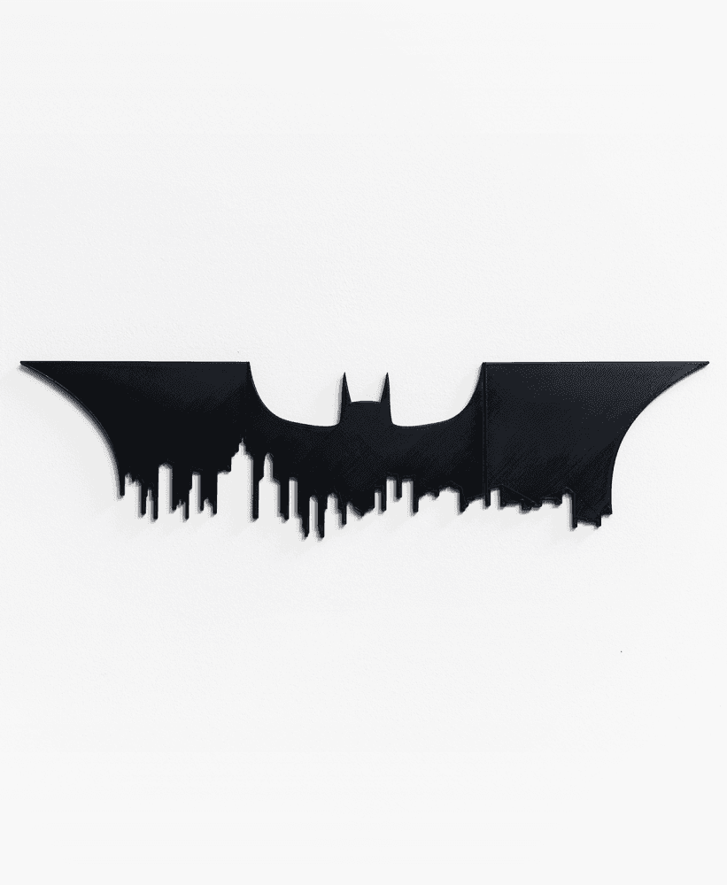 Batman and Gotham City Skyline - Wall Art 3d model