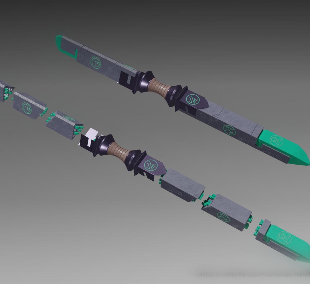 Rod of Seven Parts Cosplay Prop from Vecna: Eve of Ruin DnD Adventure 3d model