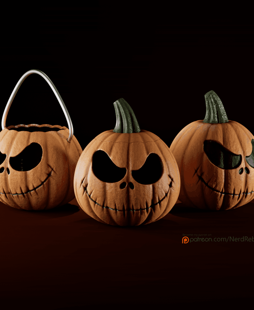 Pumpkin Jack , 3 Versions (solid, light, wearable) 3d model