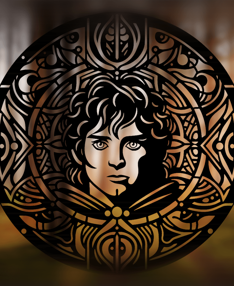 Frodo Mandala Art – 2D Geometric Wall Art (Stained Glass Style) 3d model