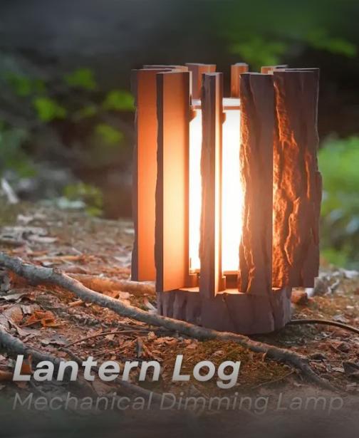 Lantern log - Mechanically Dimming Lamp with Real Log Texture  3d model