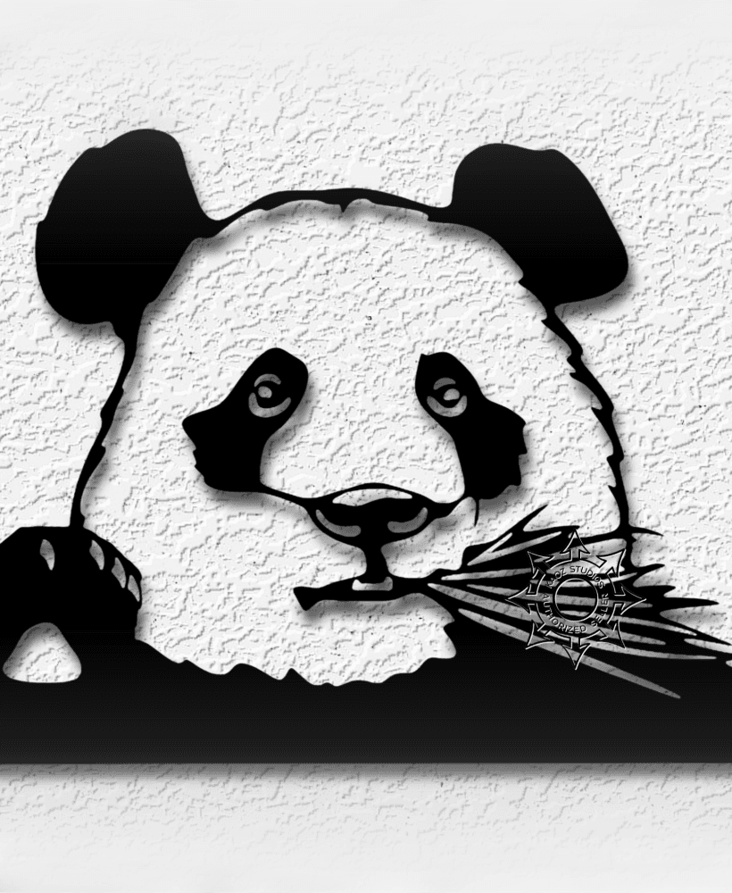 panda bear wall art wildlife decor 3d model