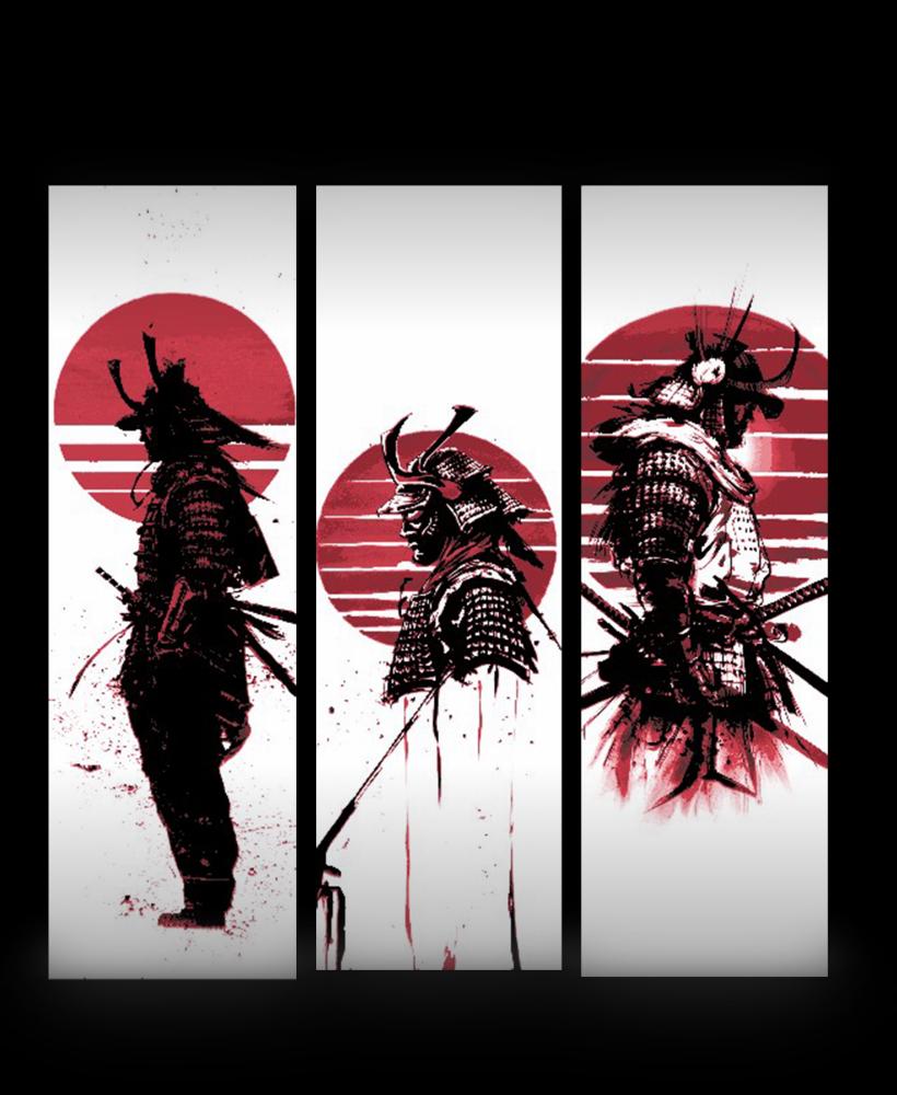 Ink art of a samurai - Symbols of the Warrior - Set of Bookmarks 3d model