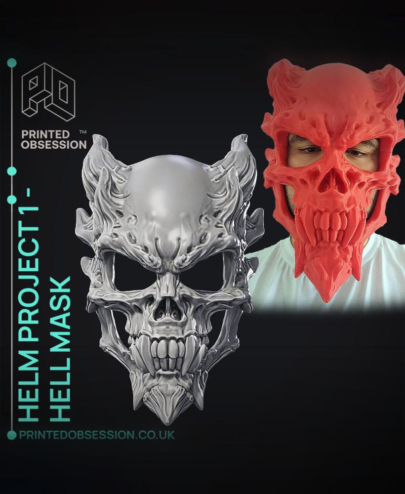 Hell Mask - Wearable - Halloween Mask 3d model