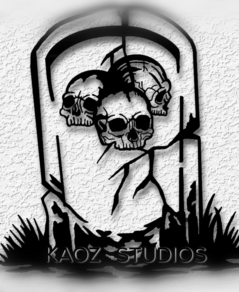 Tombstone wall art grave marker wall decor Halloween cemetery decoration 3d model