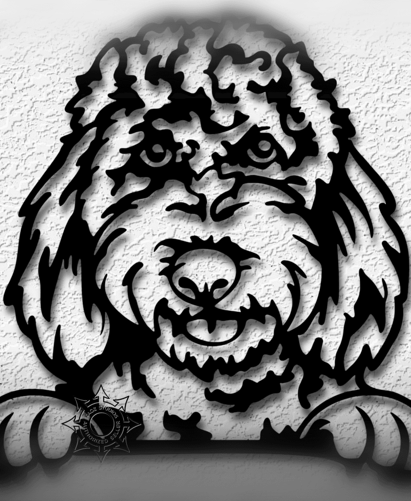 Goldendoodle wall art poodle lab dog mix decor 3d model