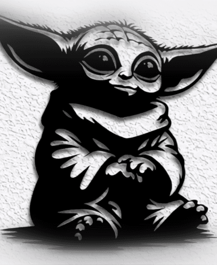 baby yoda wall art Grogu star wars fanart decor 3d model