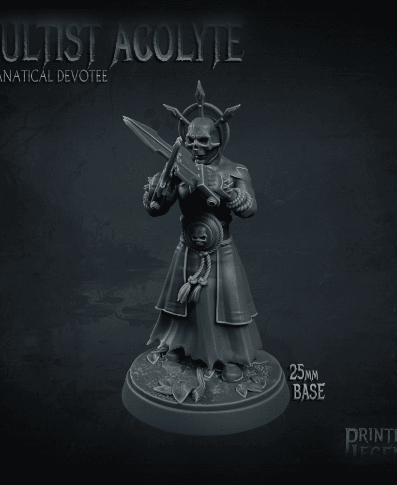 Cultist Acolyte 02 (25mm Base) 3d model