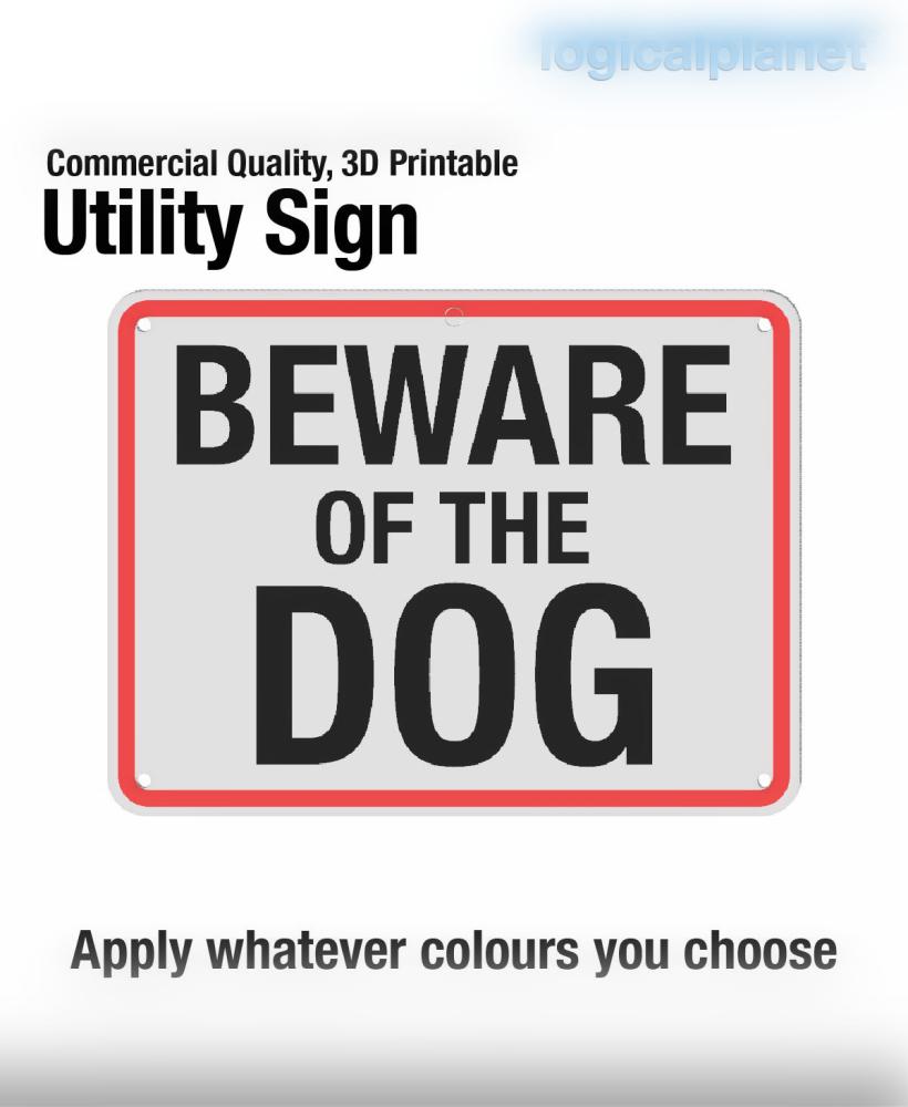 BEWARE OF THE DOG Sign 3d model