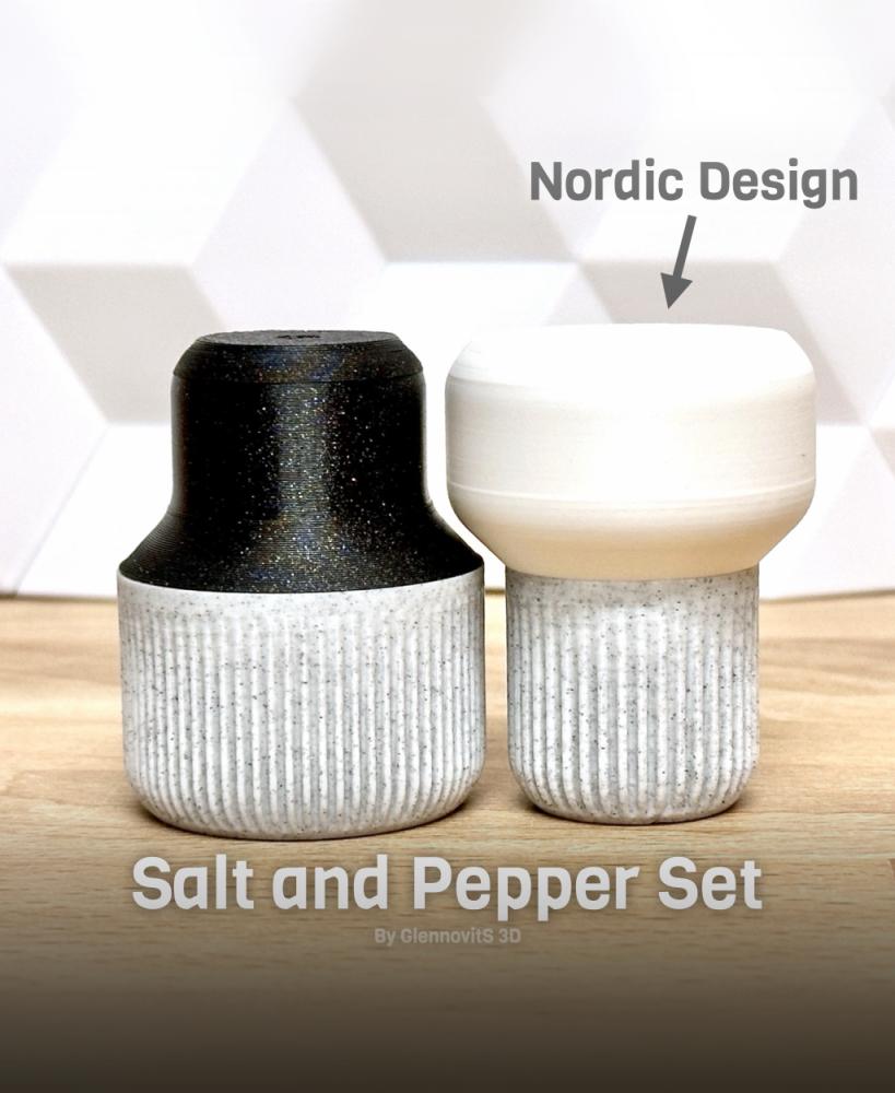 Salt and Pepper Set (modern shaker kit) 3d model