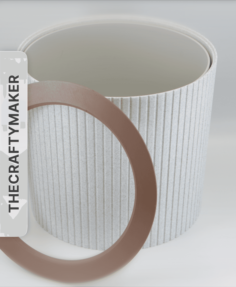 Striped Trash Bin by TheCraftyMaker 3d model