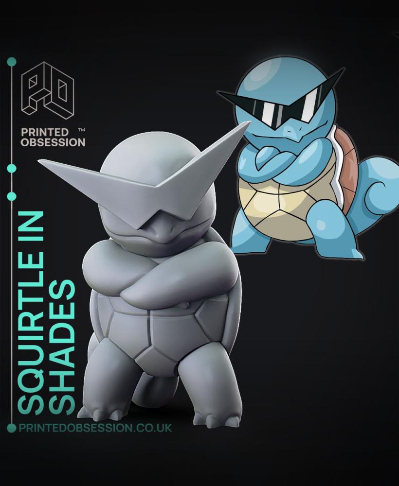 Squirtle with Shades - Pokemon - Fan Art 3d model