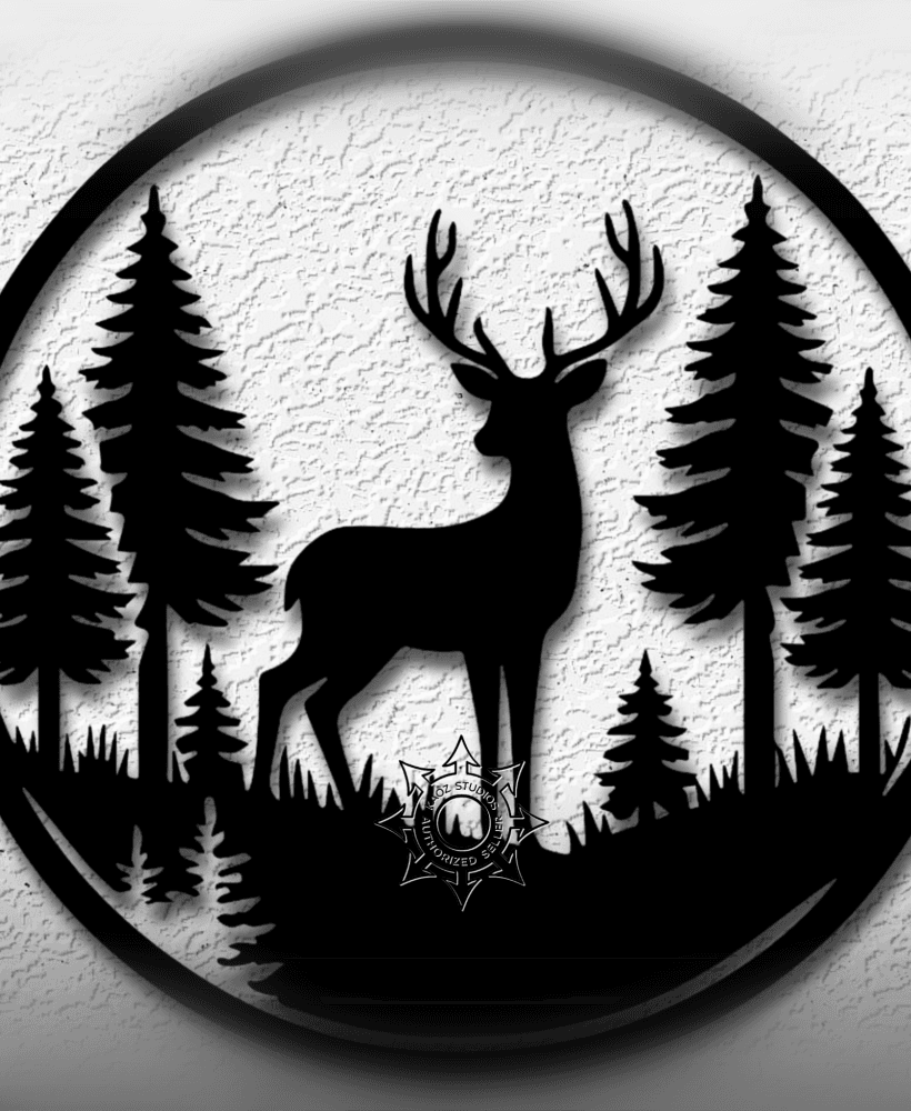 Deer wall art wildlife decor 3d model