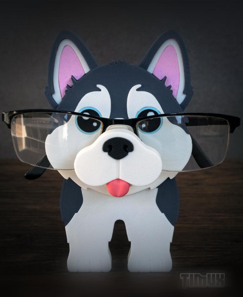 HUSKY GLASSES HOLDER 3d model