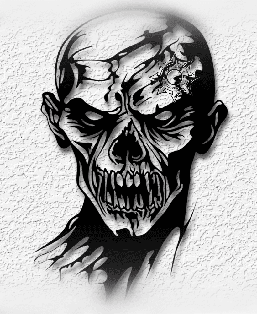 undead zombie wall art creepy halloween decor 3d model