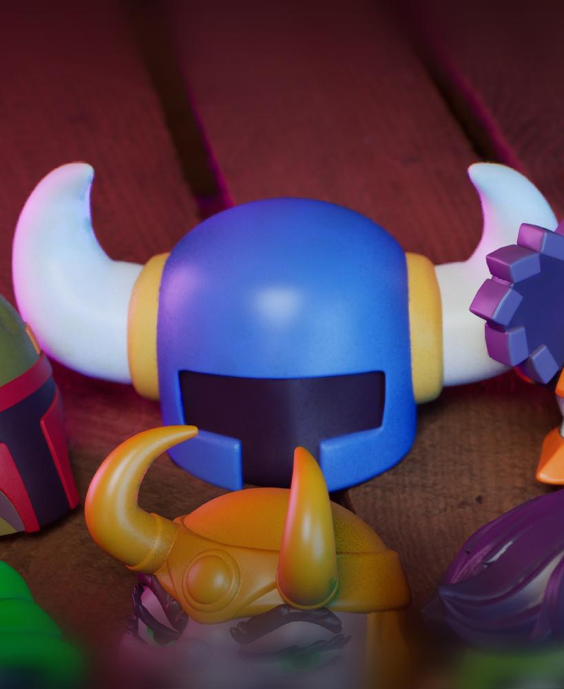 Li'l Shovel Knight Head - #MASKtober - Indie Video Game Fanart Cellectible 3d model