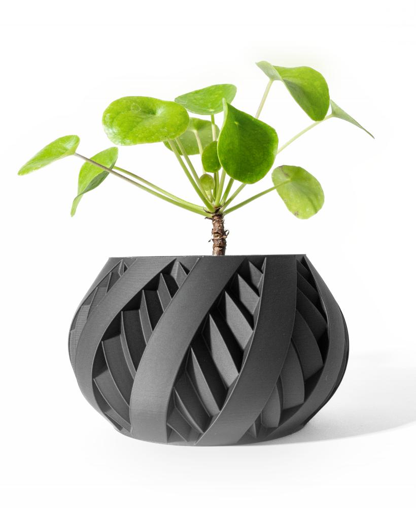 The Silvo Planter Pot with Drainage Tray & Stand: Modern and Unique Home Decor for Plants 3d model