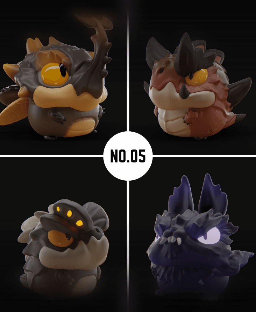 Grumpii 3D Printable Art Toy - Chubbii Series - Set 5 3d model