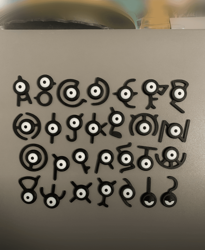 Unown Pokemon Fridge Magnets 3d model