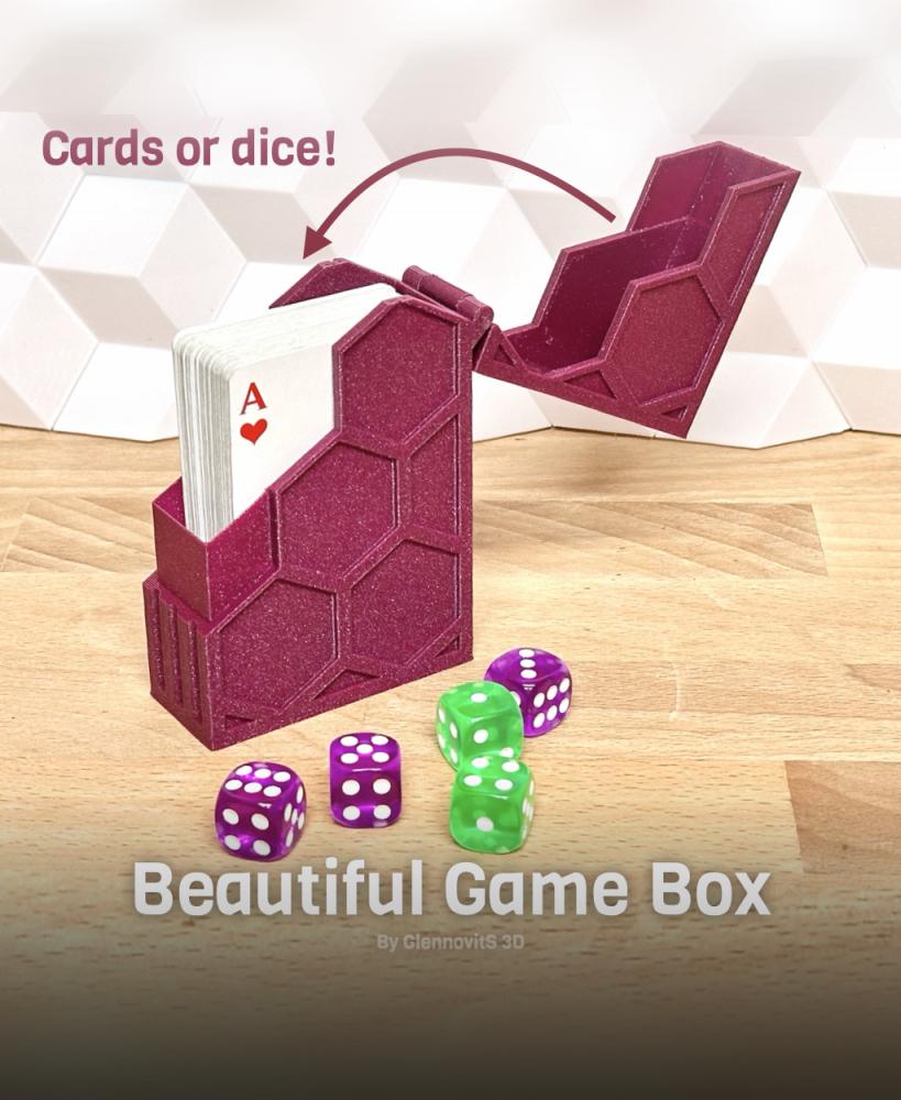 Beautiful Game Box (For Cards or Dice) 3d model