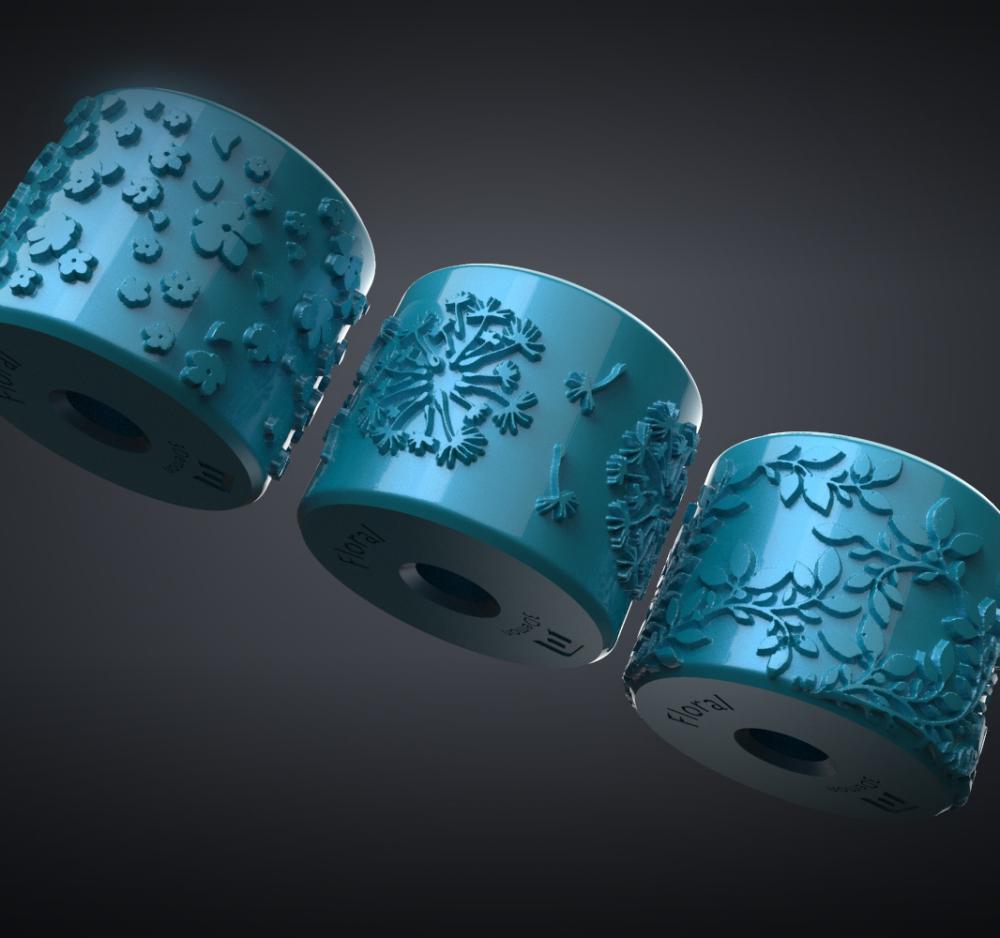 Texture Rollers Floral middle Vol.3 (7-9) 3d model