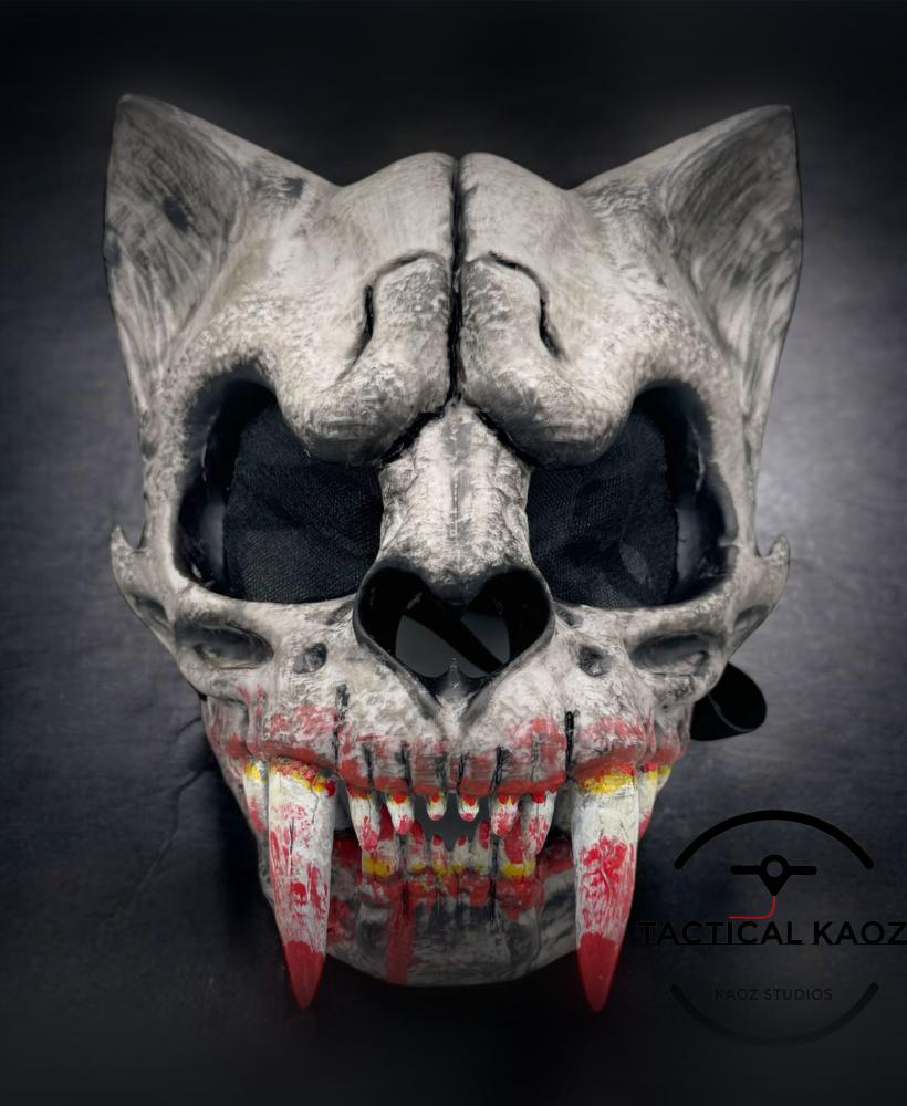 Fangs Skull Mask 2 Parts Movable Jaw 3d model