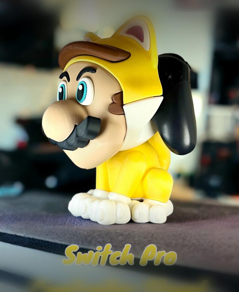 Yellow Cat Controller Stand - Inspired by "Mario Bros" 3d model