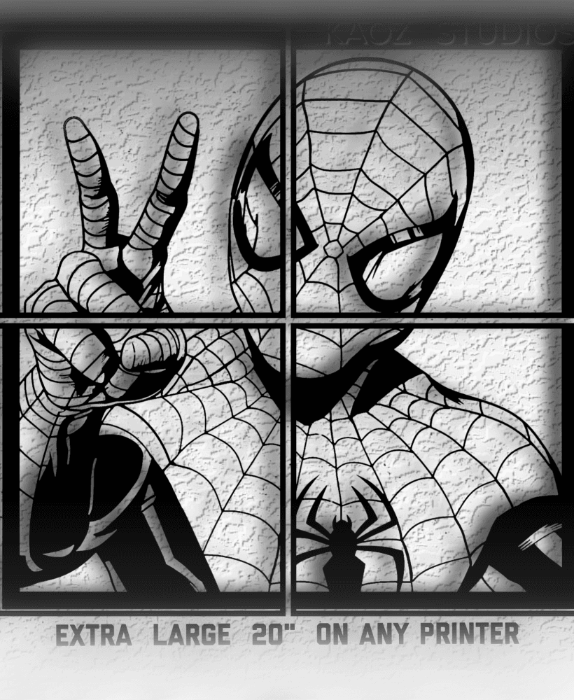 EXTRA LARGE spiderman wall art spider man wall decor spidey decoration 3d model